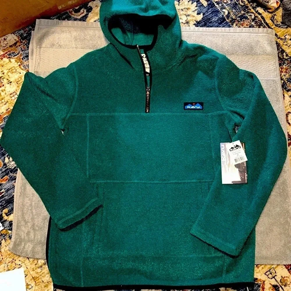 NWT Kavu Women’s Sopa Lana Everglades Medium Green Pullover Kangaroo Pockets $85 - Picture 1 of 11